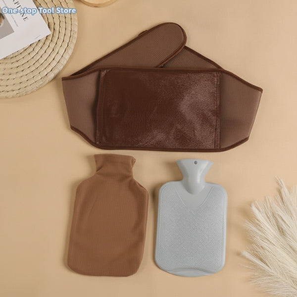 Bouillotte Eau Ceinture 3 Pièces en Velours Doux – Anti-Douleur pour Règles, Dos, Ventre et Lombaires